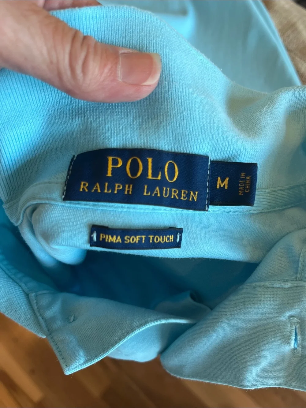 Ralph Lauren Men's Polo Shirt Pima SOFT Touch Light Blue